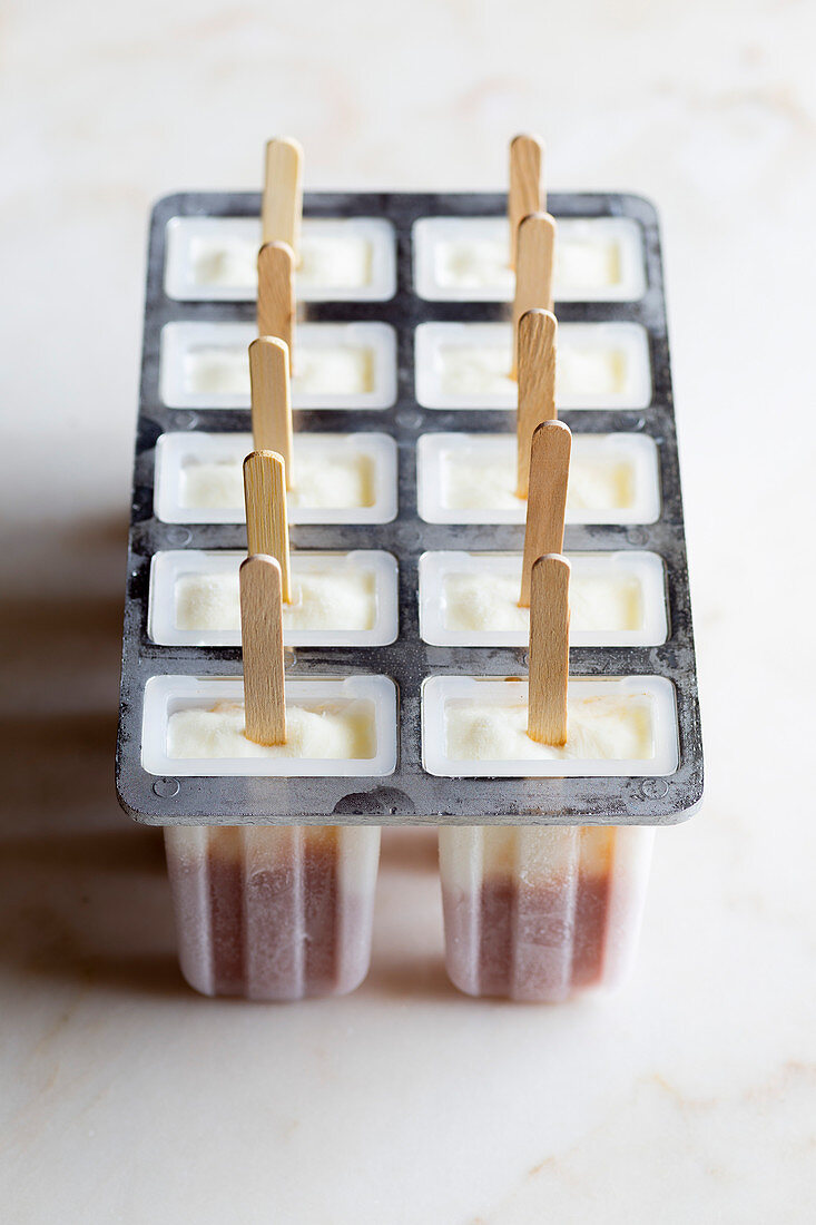 Roasted Peach and Yogurt Popsicle