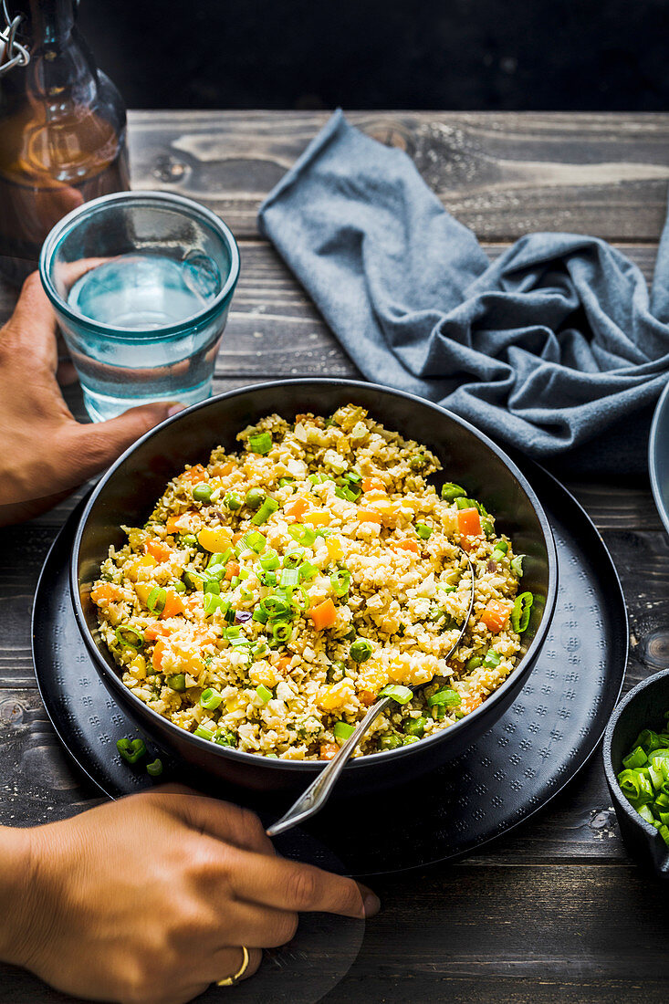 Vegetarian cauliflower rice