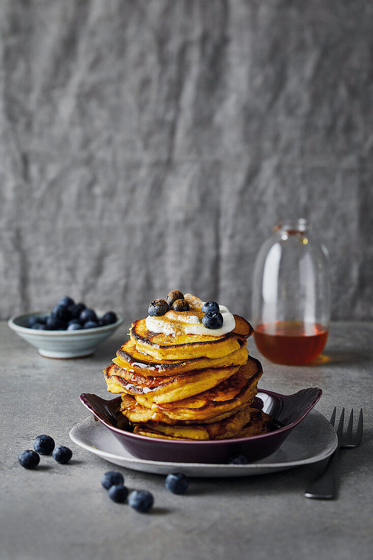 Gluten-free ricotta and pumpkin pancakes