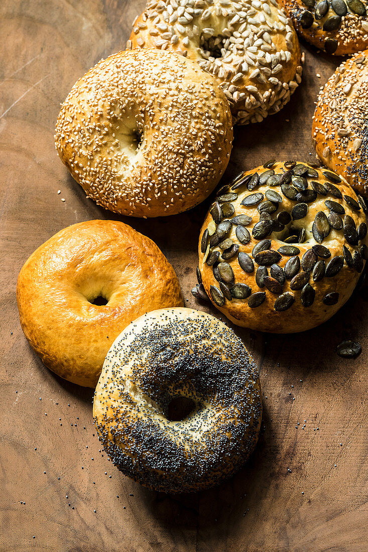 Bagels with seeds and nuts