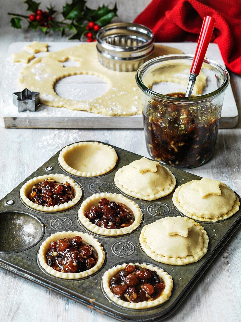 Christmas mince pies being prepared