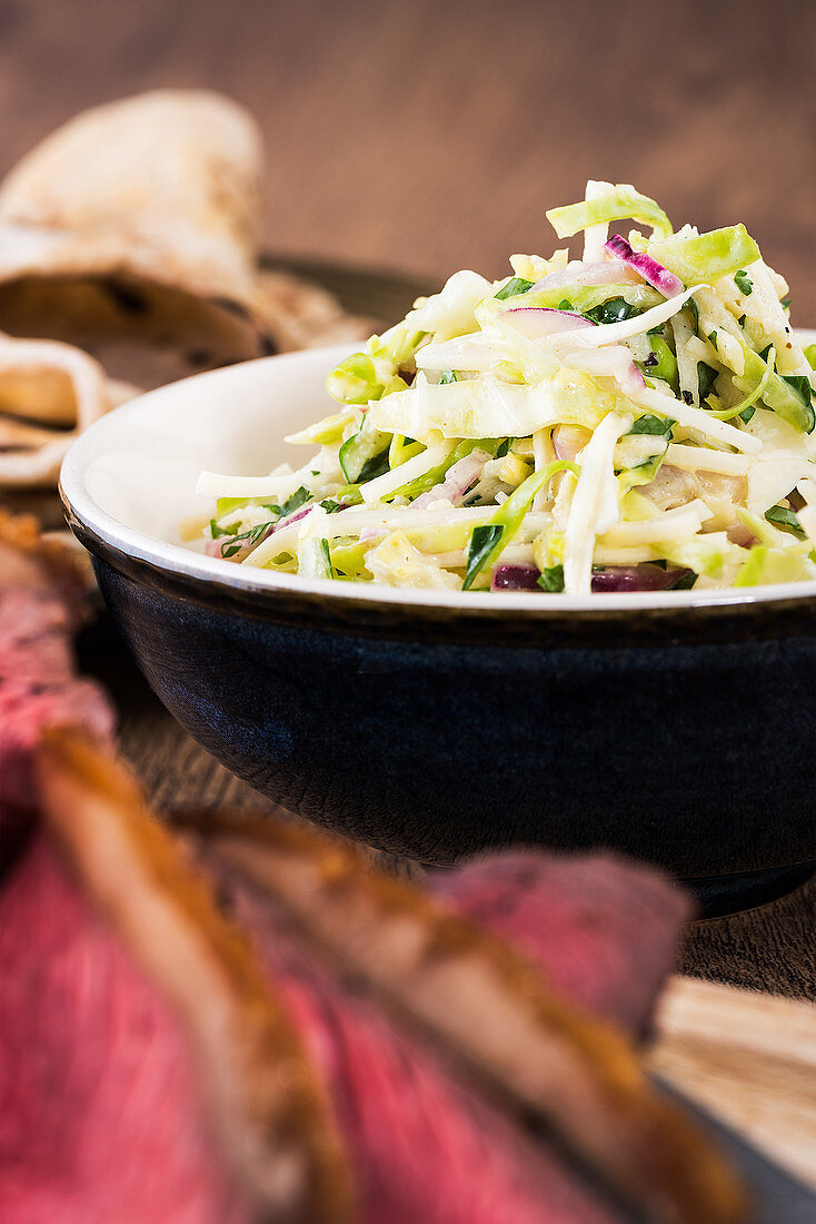 Coleslaw made with white cabbage