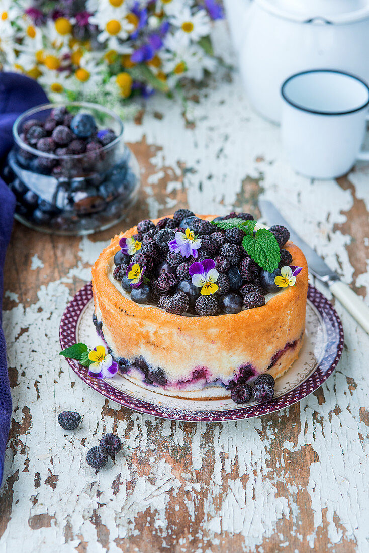 Quark cake with berry filling