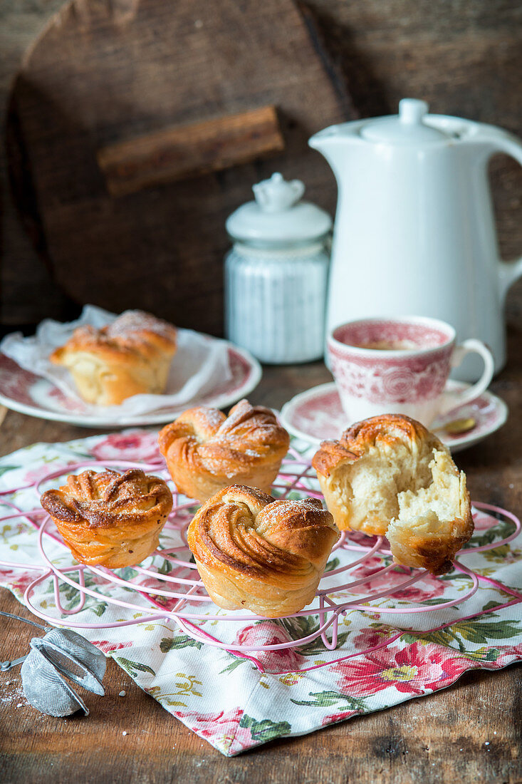 Sugar buns baked in muffin tins