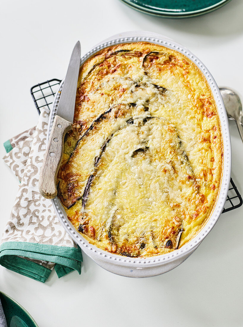Moussaka with grilled aubergines
