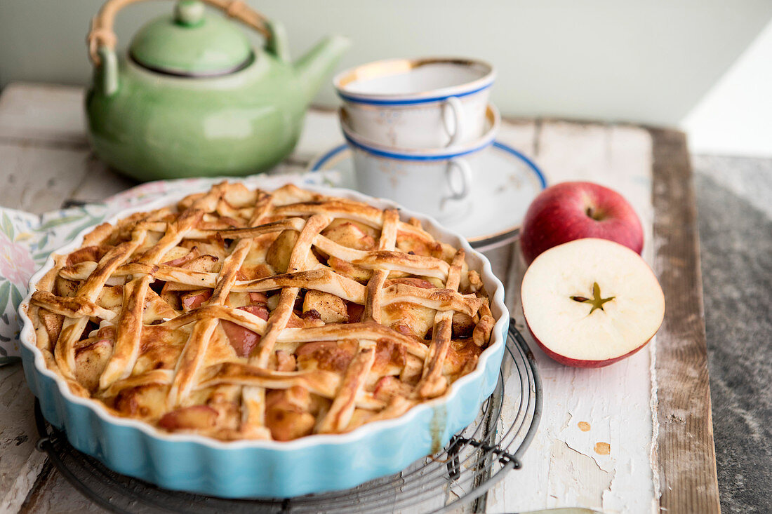 English apple pie with Cheddar cheese