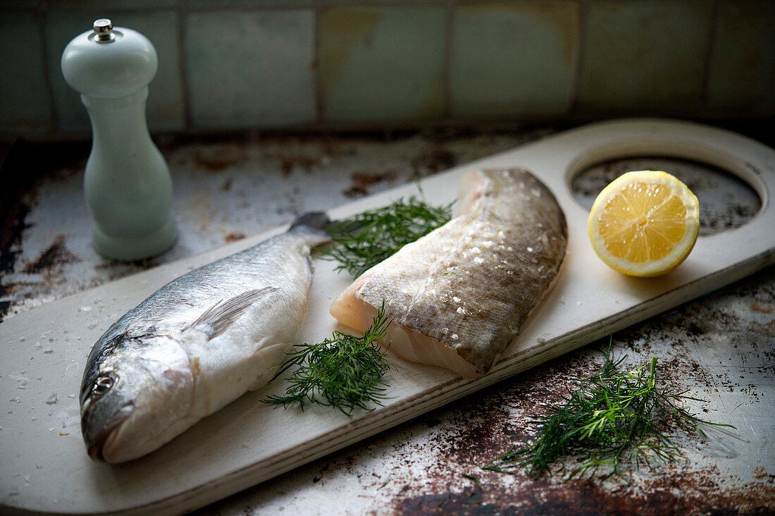 Fresh cod with dill and lemon