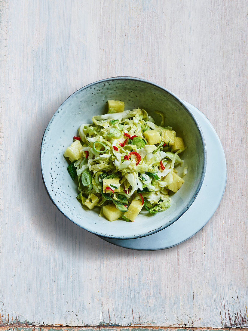Coleslaw with wasabi and pineapple