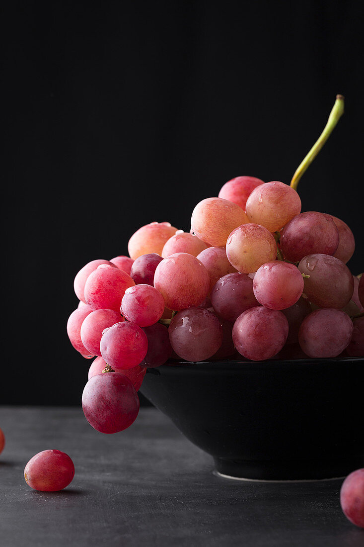 Bunch of fresh red grapes