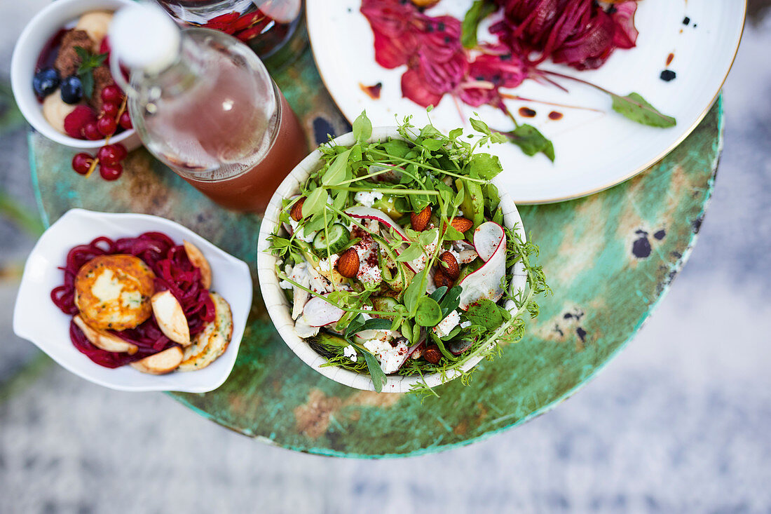 A healthy food buffet