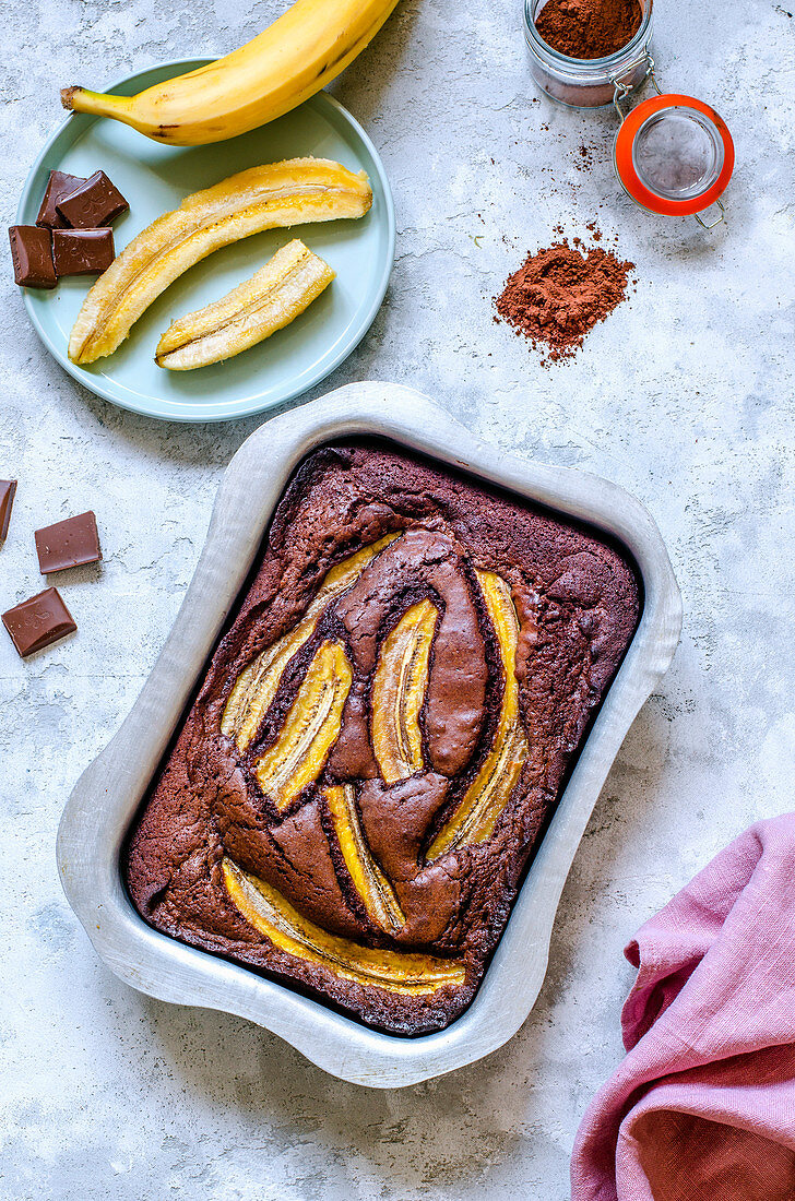 Brownies mit Bananen und Meersalz