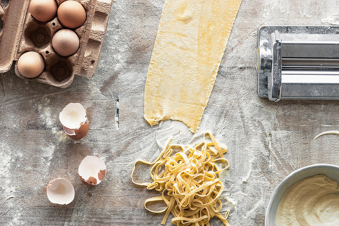 Homemade egg noodles