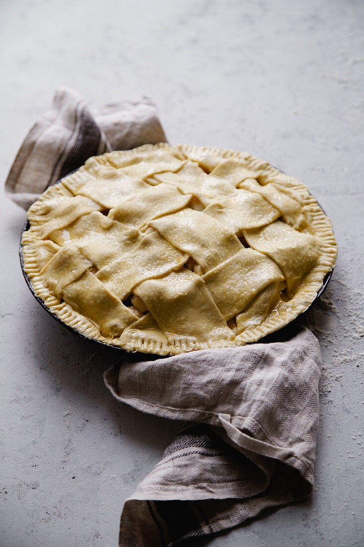 Ungebackener Applepie mit Teiggitter