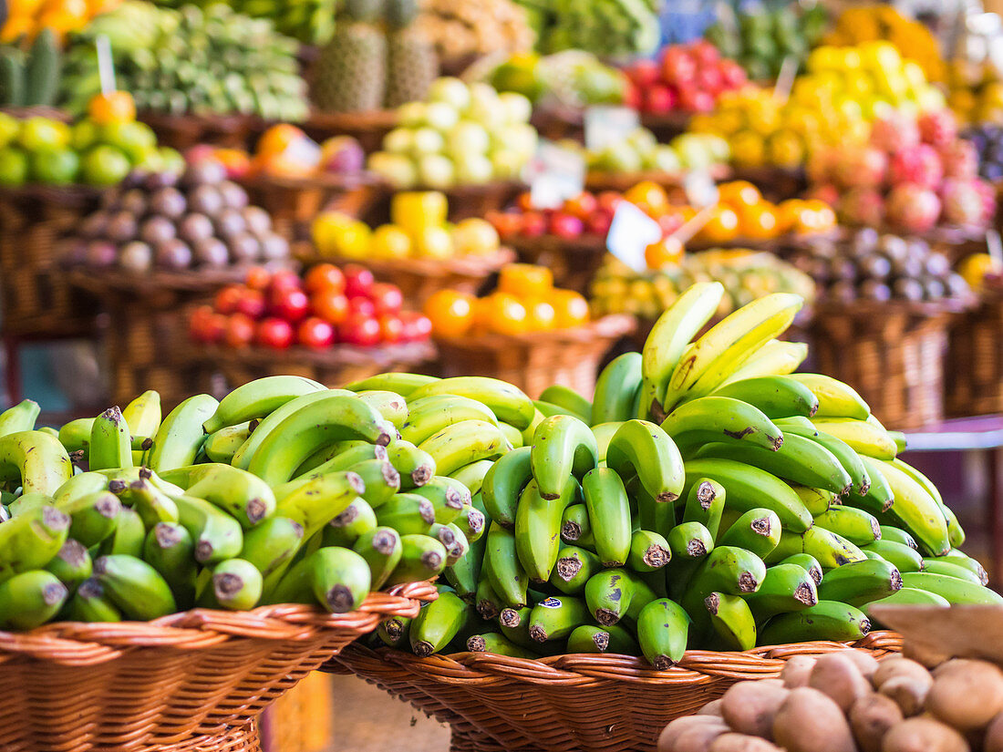 Bananas from Madeira, Portugal, sold on a local market