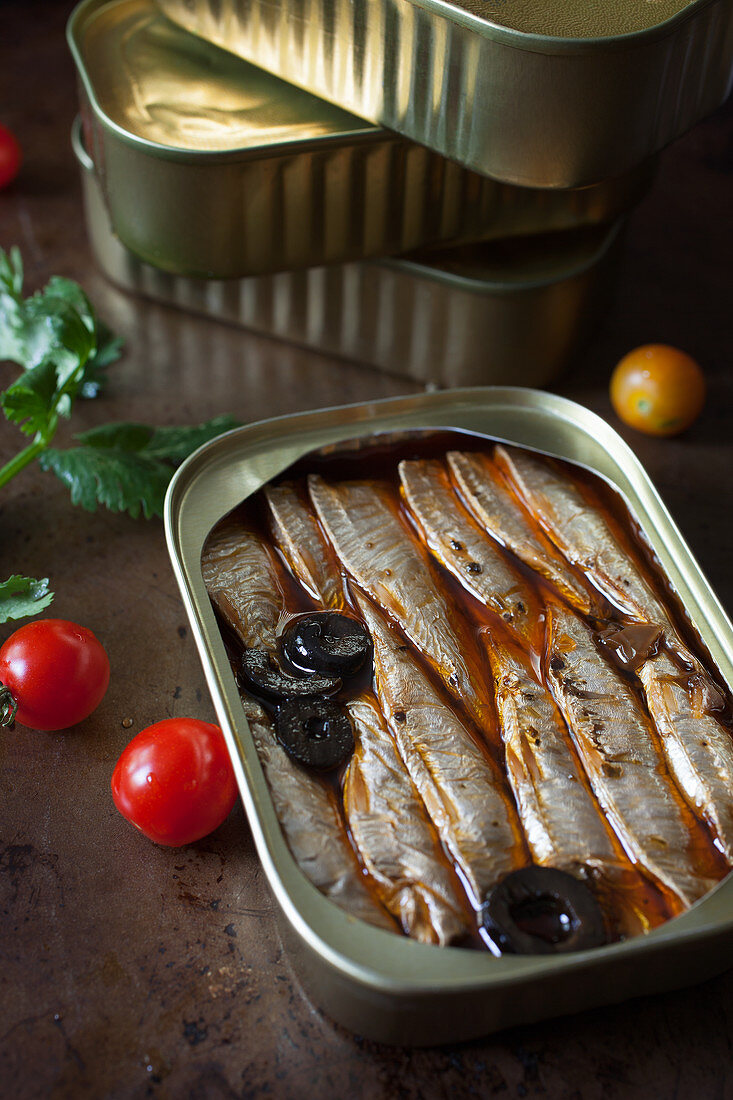 Tin of Sardines with Olives in Oil