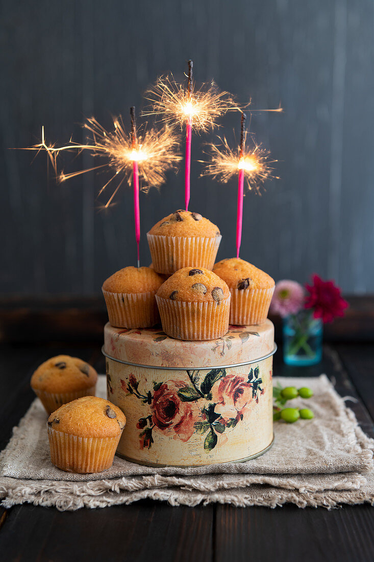 Kürbismuffins mit Sternwerfern