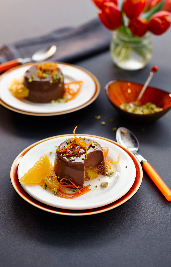 Chocolate and orange panna cotta