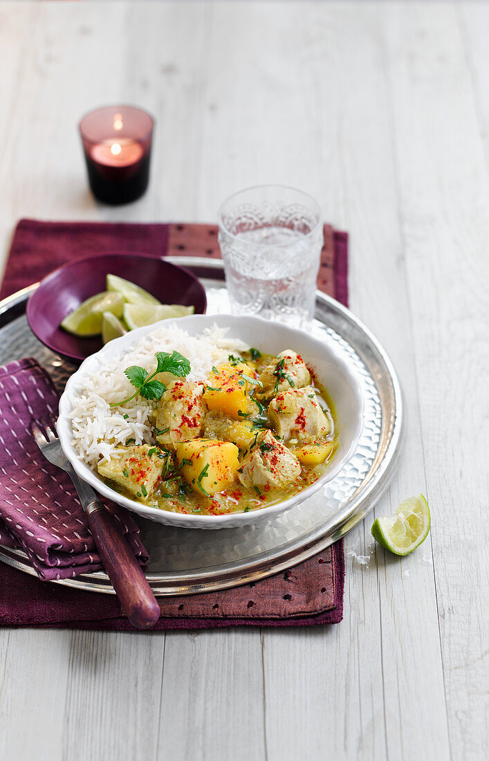 Chicken Korma mit Reis (Indien)