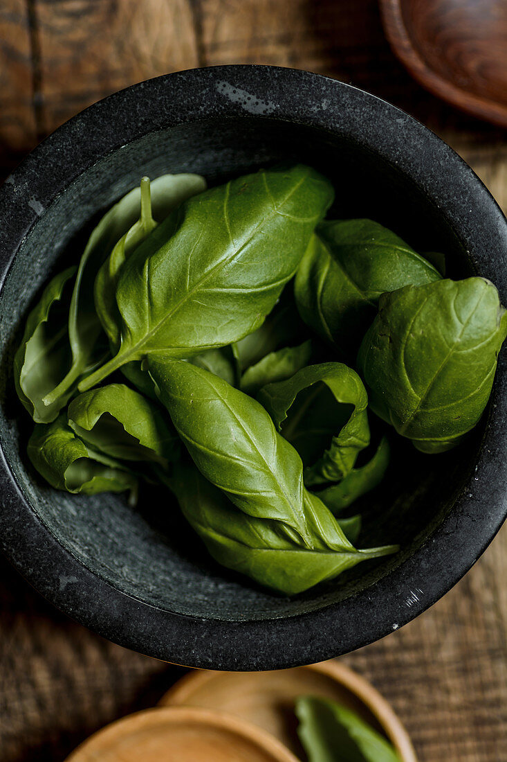 Fresh basil leaves