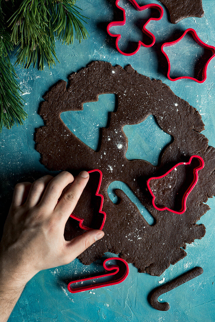 Making gingerbread cookies