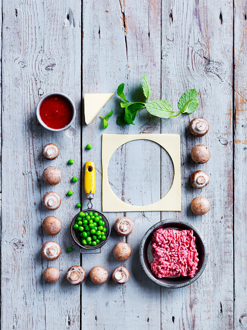 Lamb and Mushroom Pies with Mushy Peas