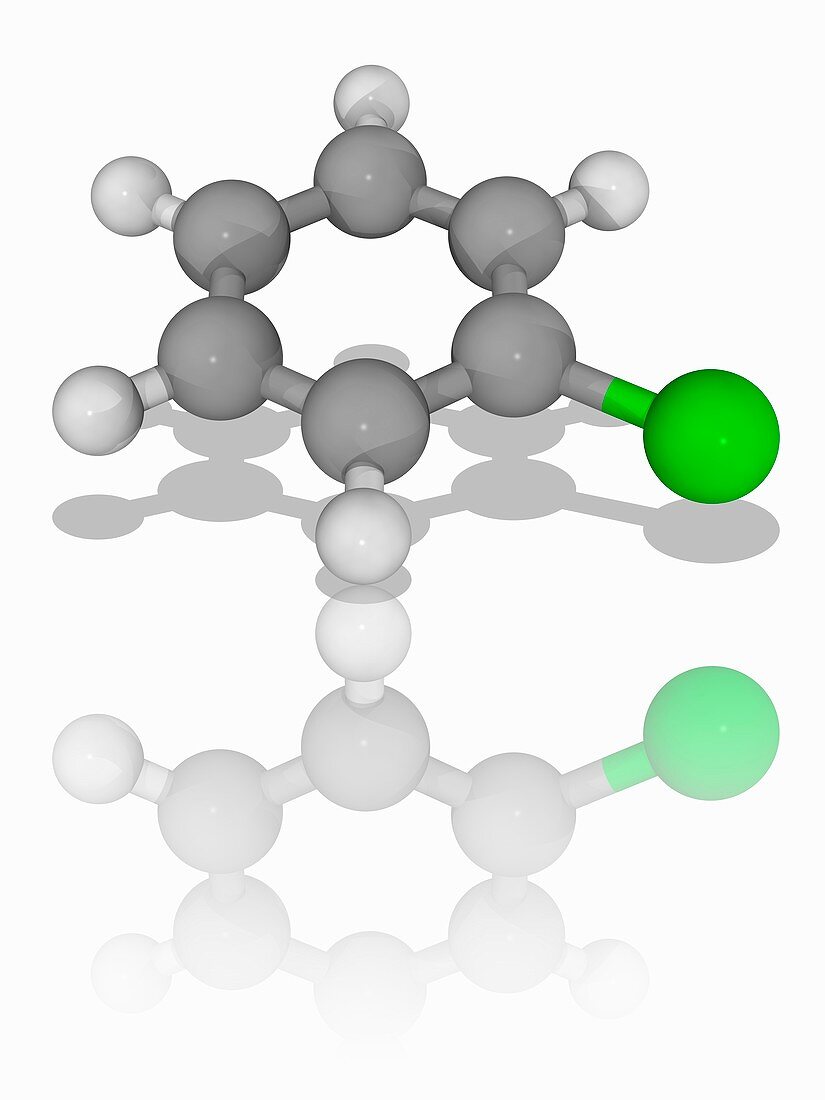 Chlorobenzene organic compound molecule