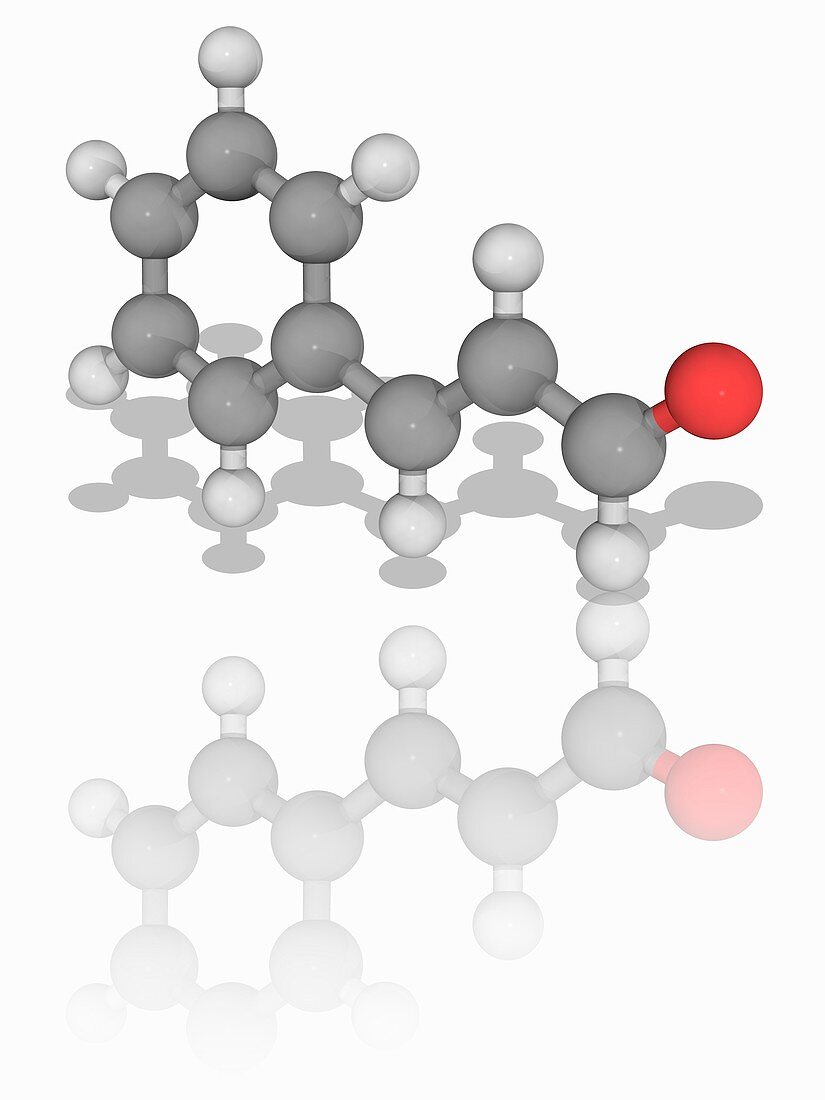 Cinnamaldehyde organic compound molecule