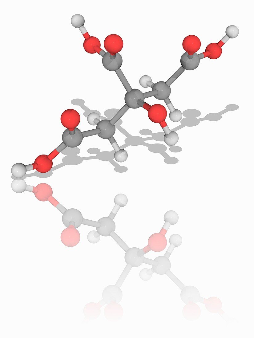 Citric acid organic compound molecule