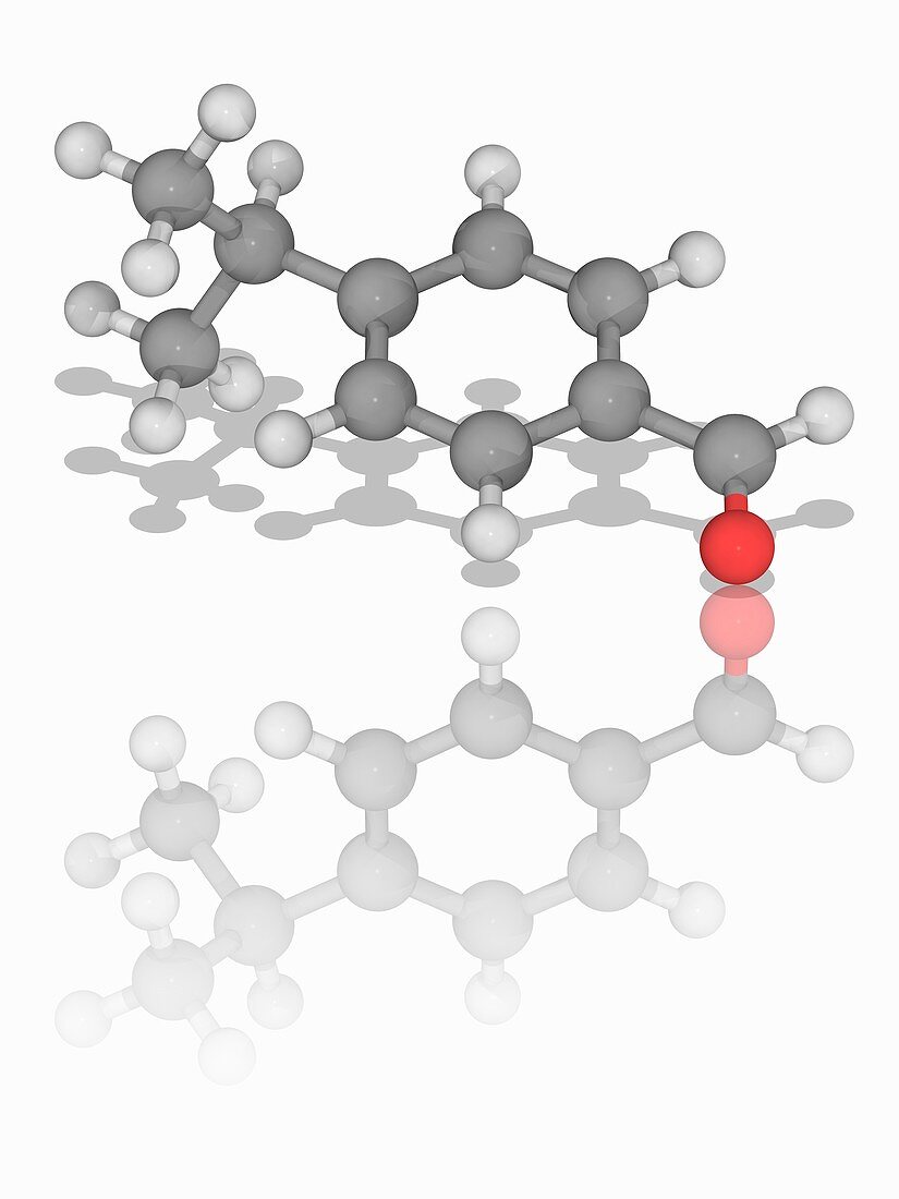 Cuminaldehyde organic compound molecule