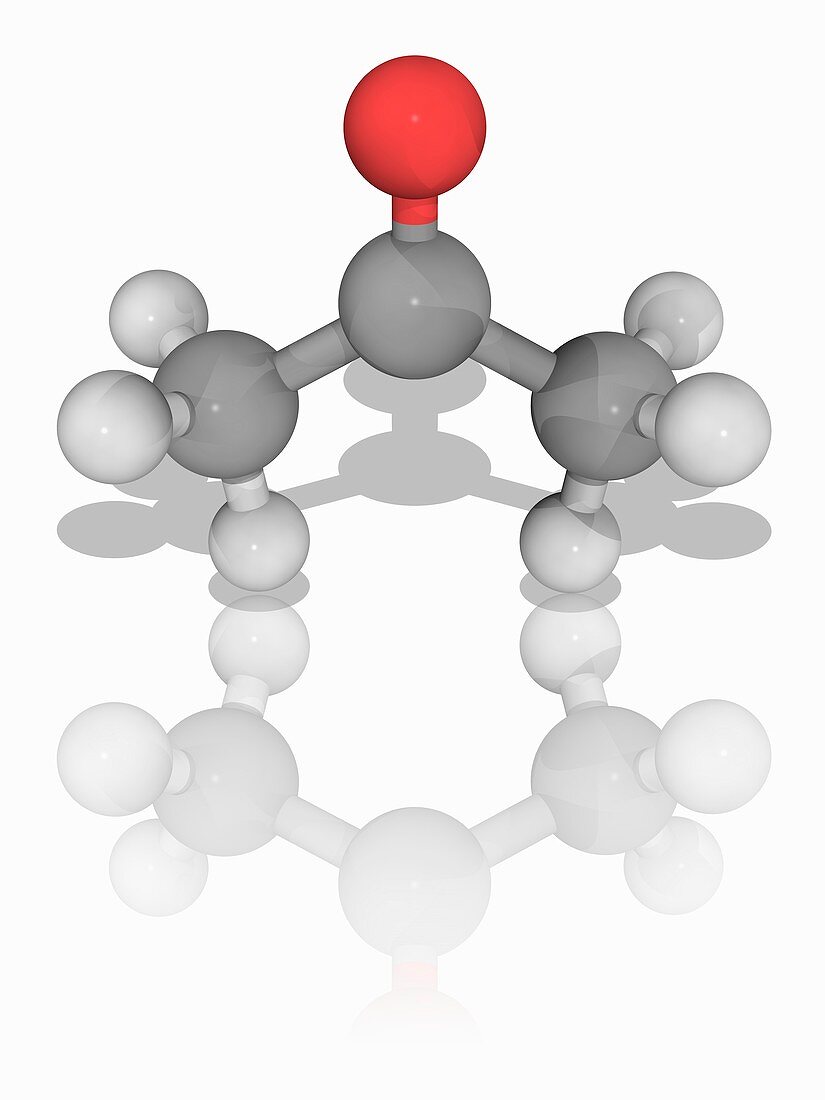 Acetone organic compound molecule