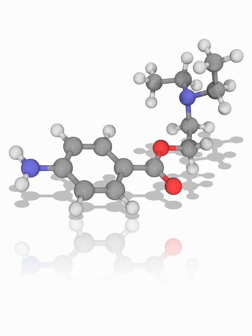 Procaine (novocaine) drug molecule