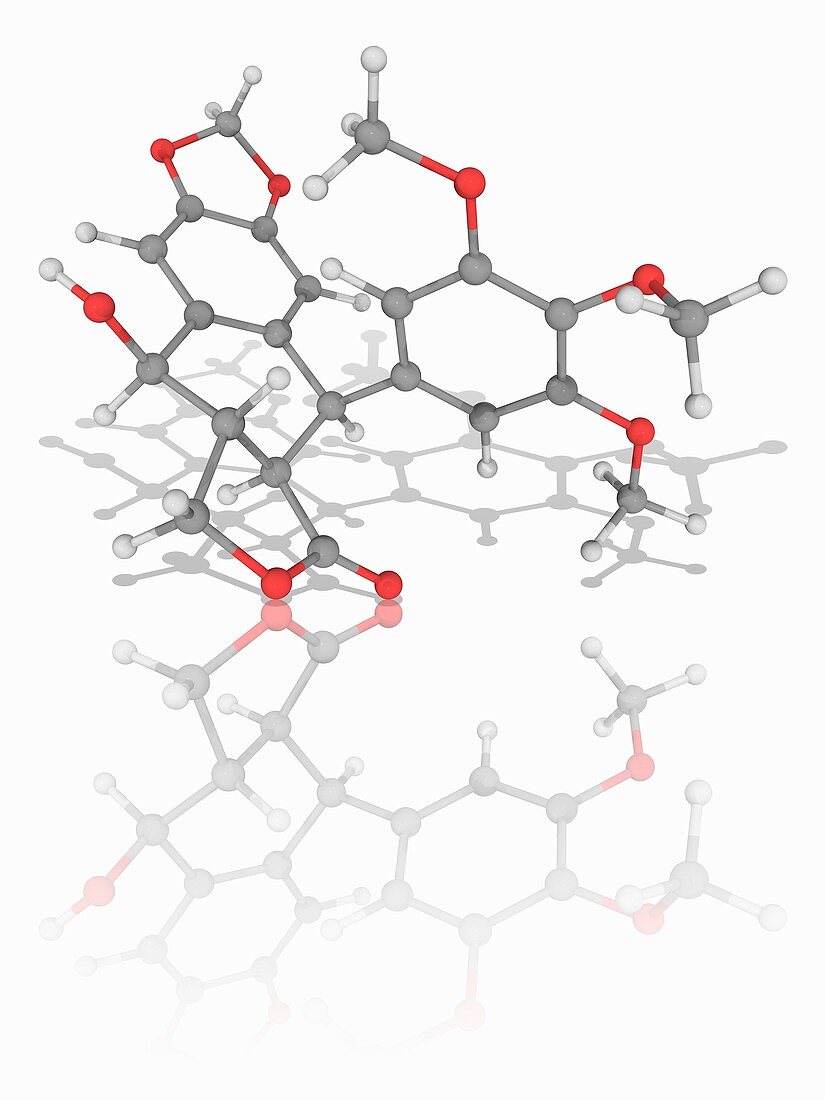 Podophyllotoxin organic compound molecule
