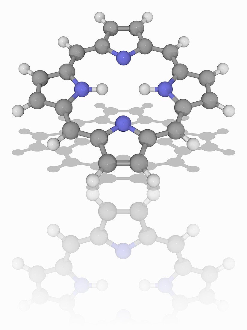 Porphin (porphine) organic compound molecule