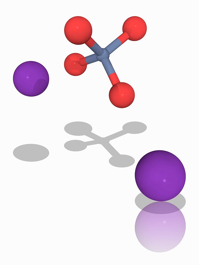 Potassium chromate chemical compound molecule