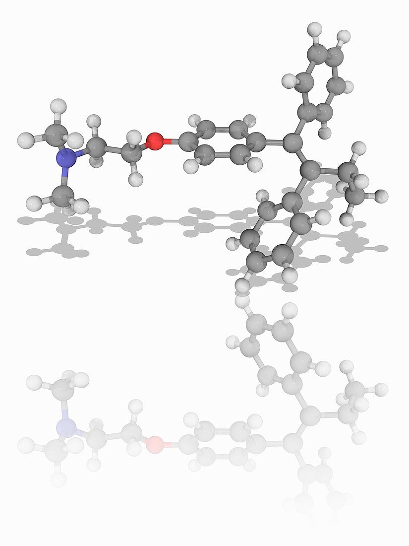 Tamoxifen drug molecule