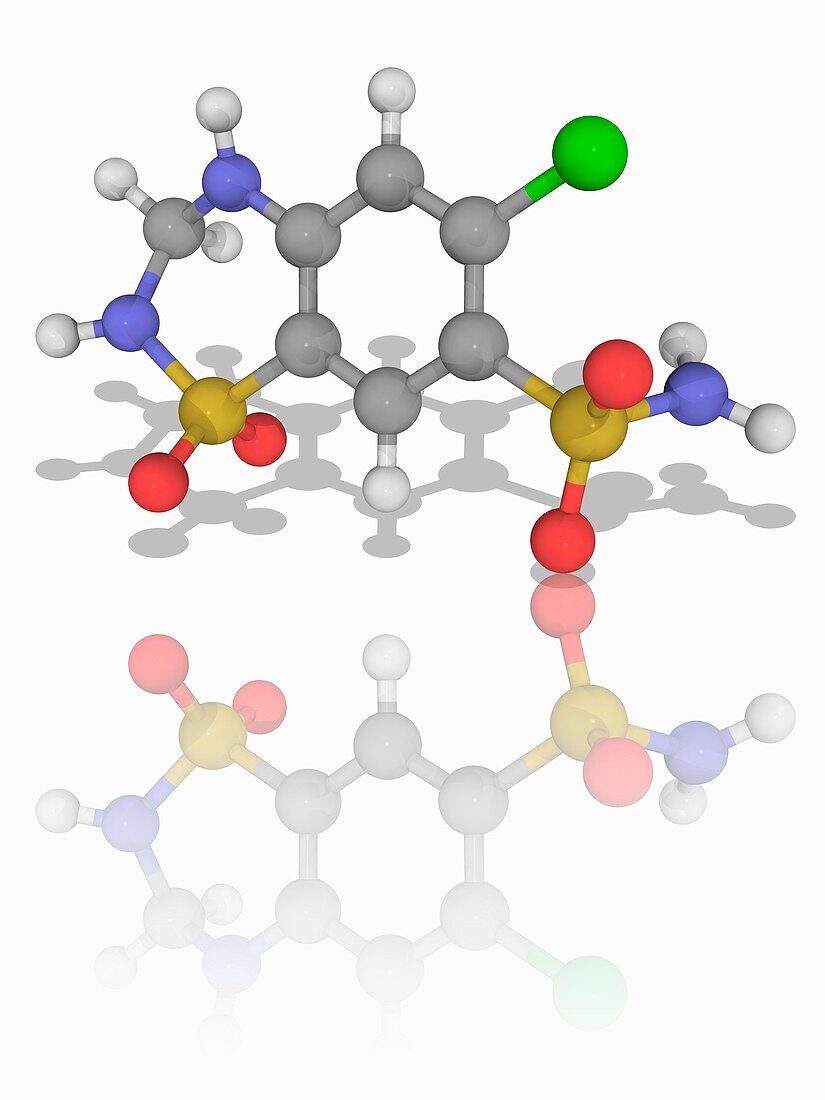 Hydrochlorothiazide drug molecule