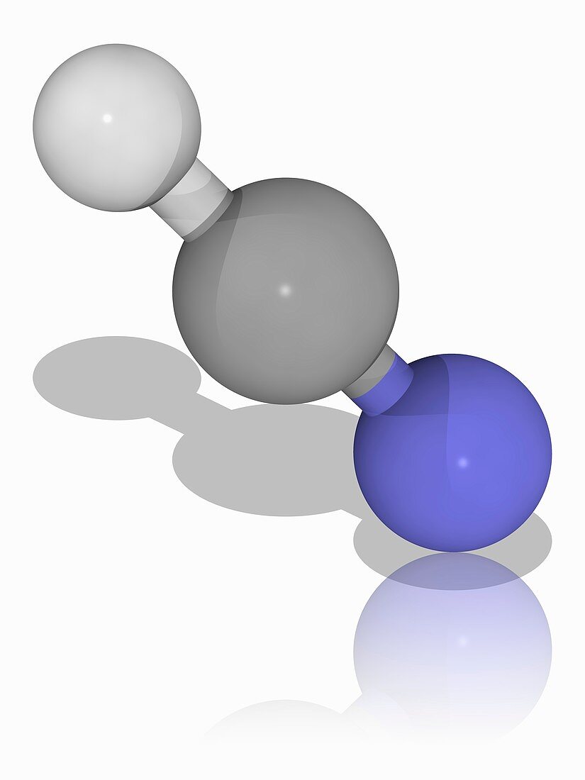 Hydrogen cyanide chemical compound molecule