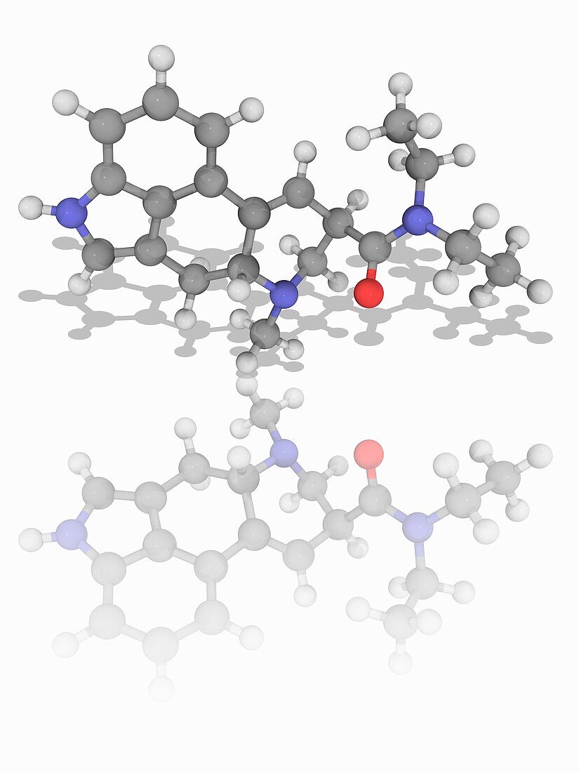 LSD (lysergic acid diethylamide) drug molecule