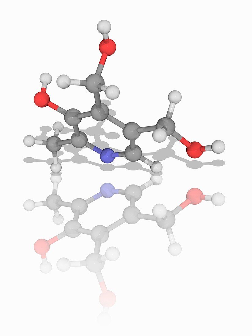 Vitamin B6 (pyridoxine) organic compound molecule