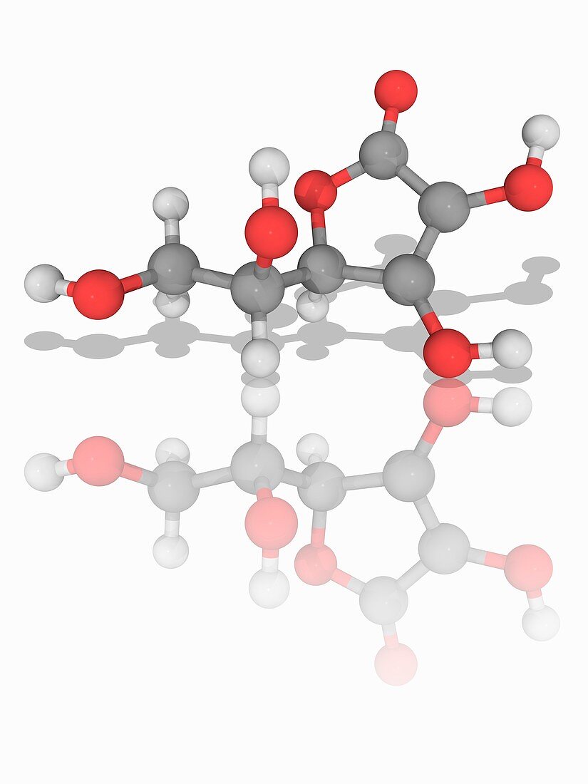 Vitamin C (ascorbic acid) molecule