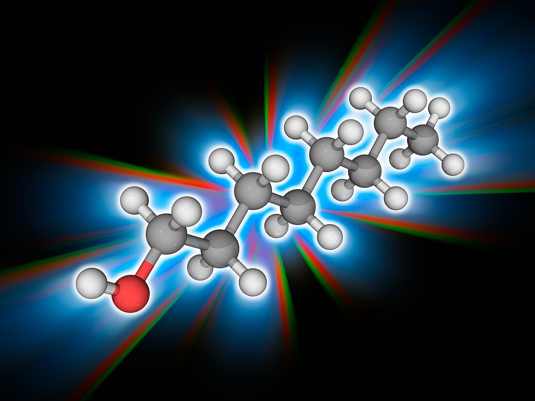 1-octanol organic compound molecule