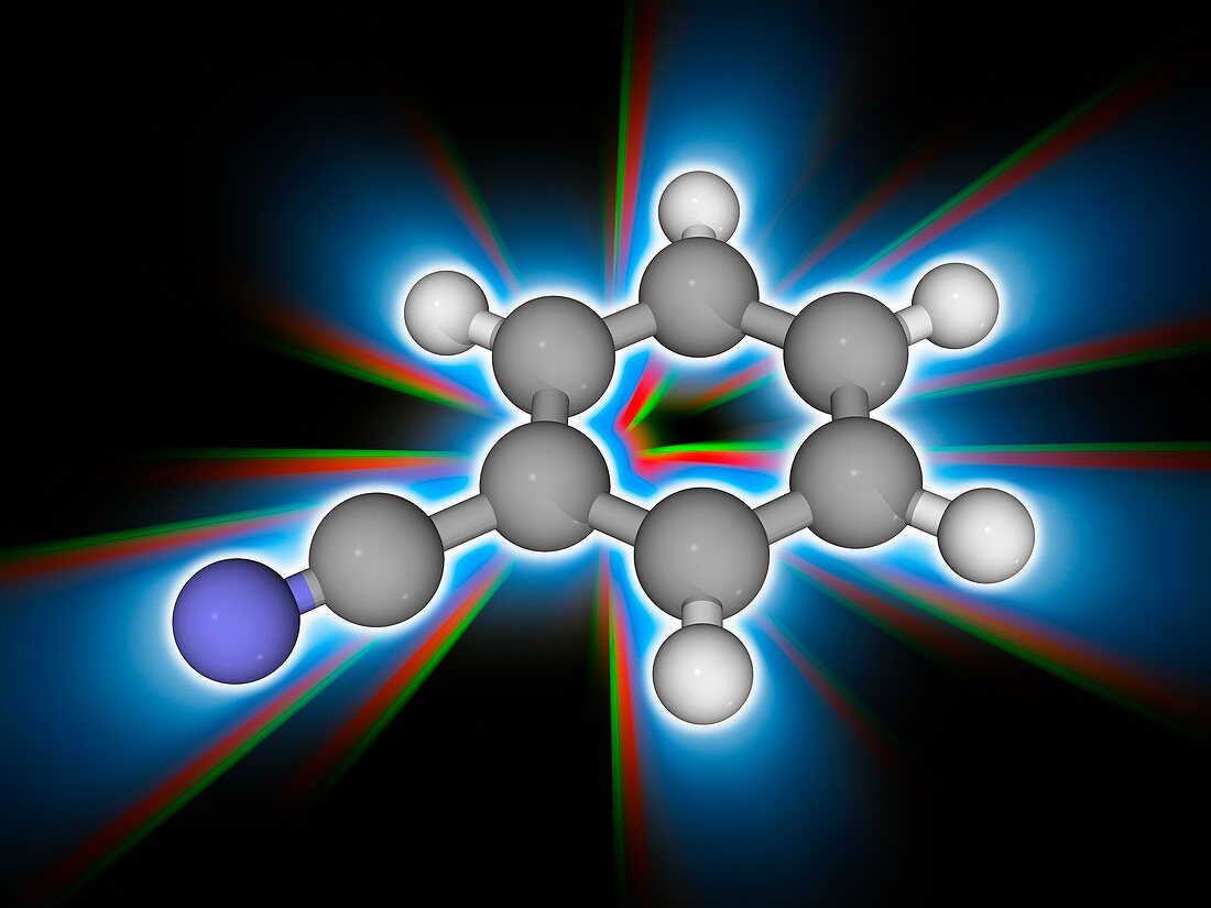 Benzonitrile organic compound molecule