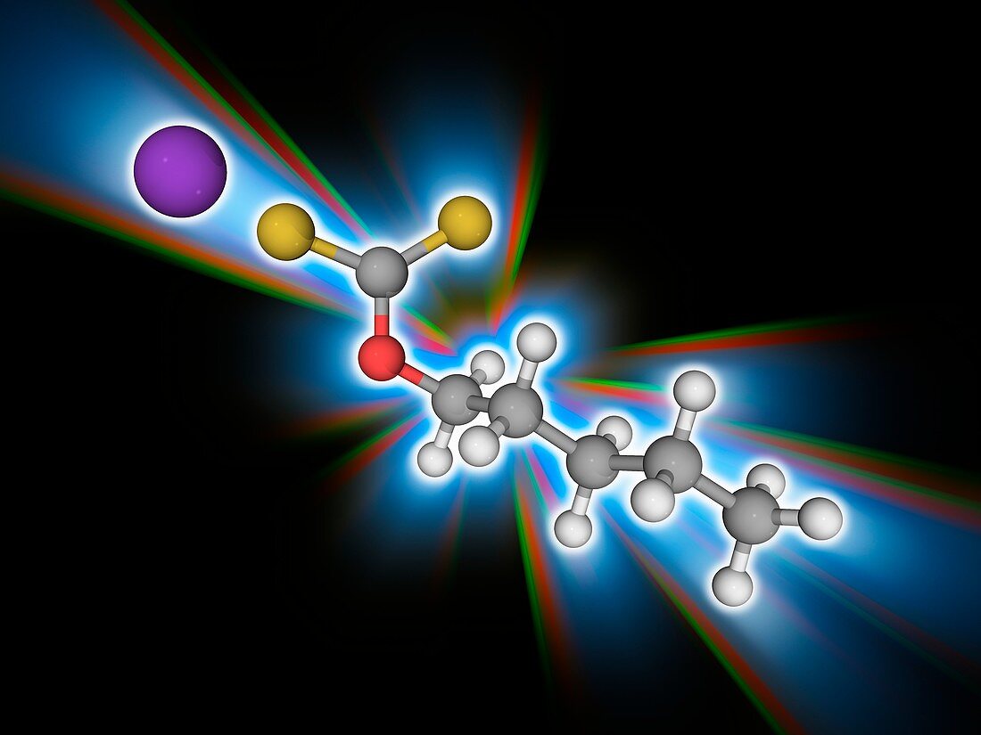 Potassium amyl xanthate organic compound molecule