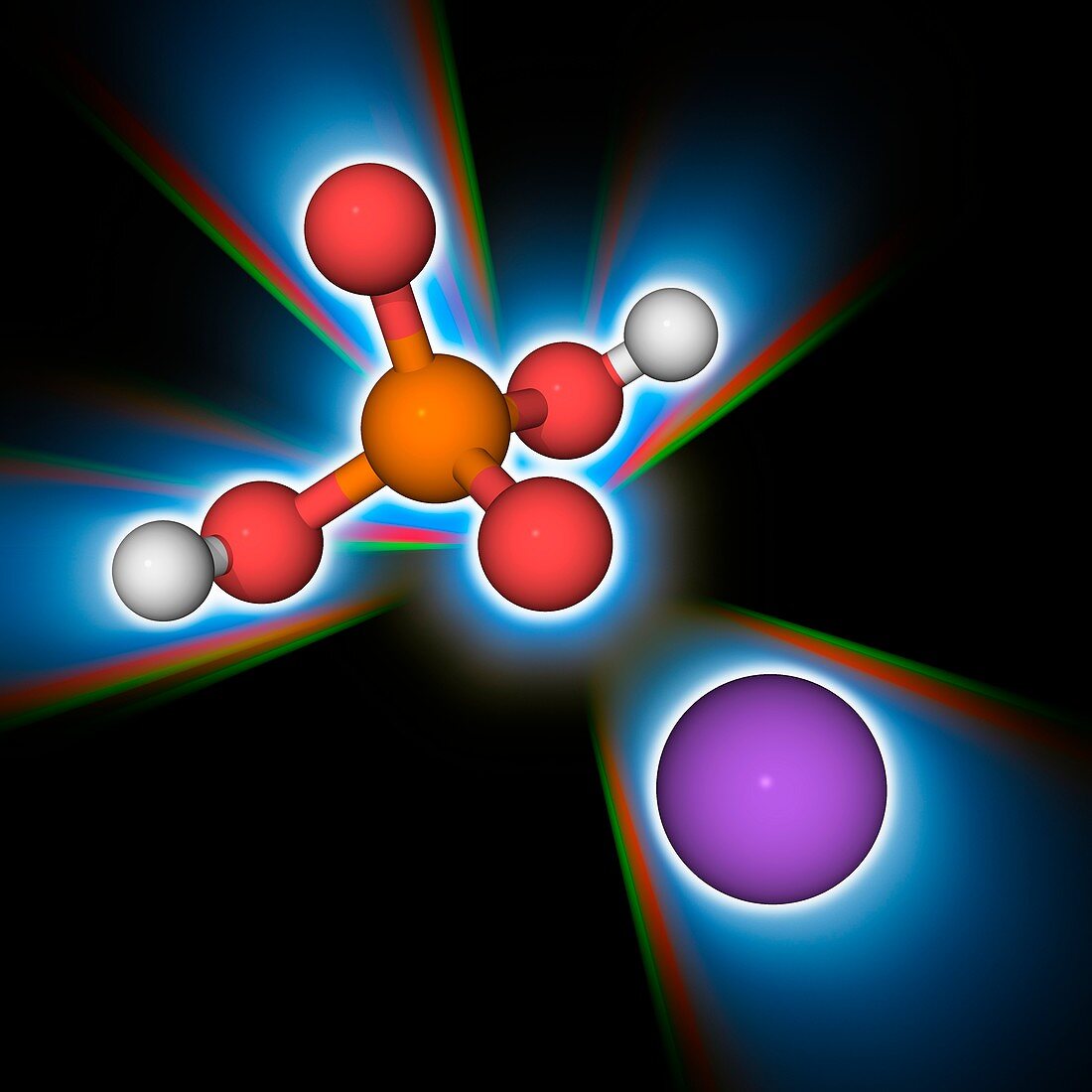 Monosodium phosphate chemical compound molecule