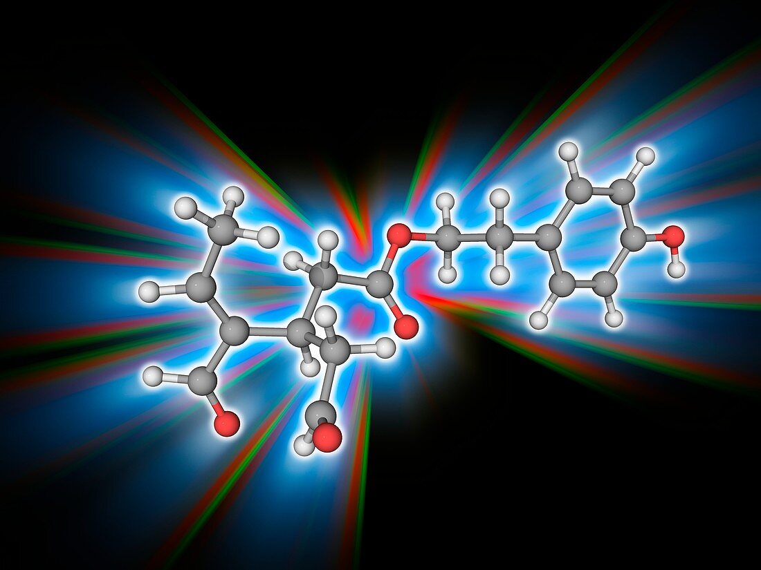 Oleocanthal organic compound molecule