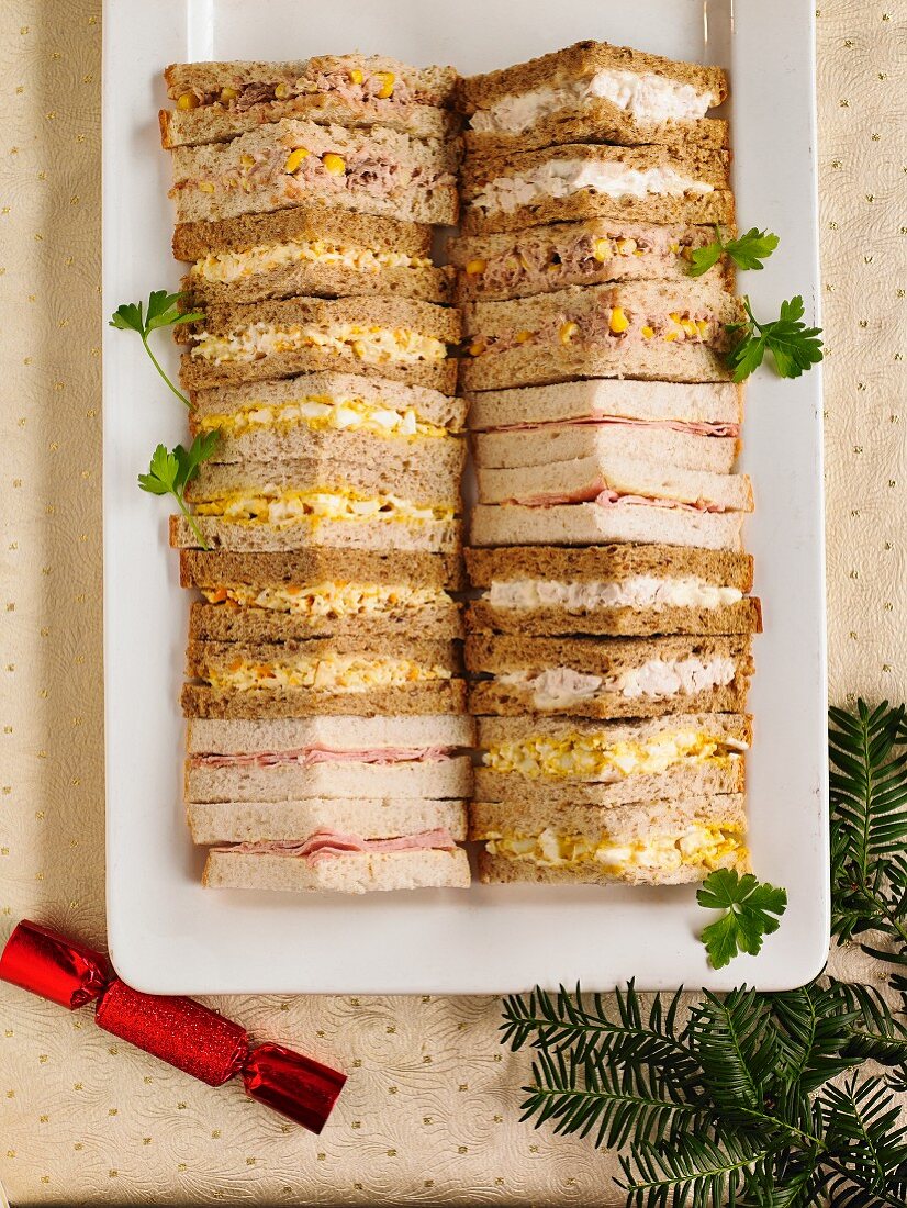 Sandwichplatte zu Weihnachten