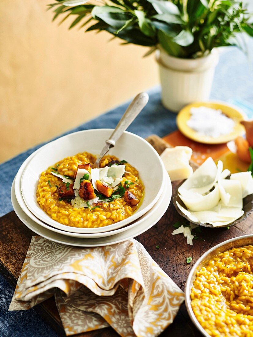 Kürbisrisotto mit Verjus, Petersilie und Parmesan