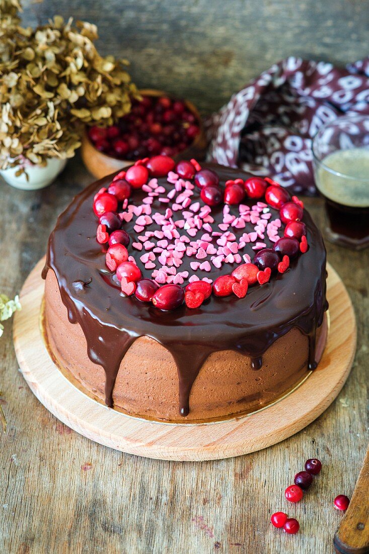 Chocolate cranberry cake