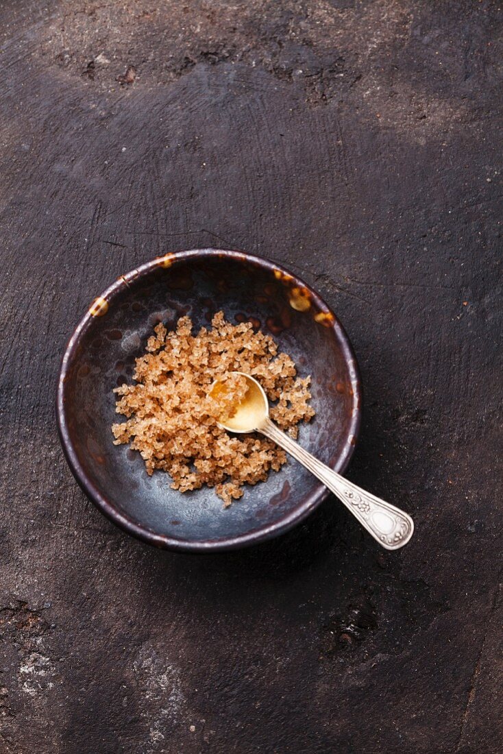 Food coarse Aged Balsamic salt on dark background