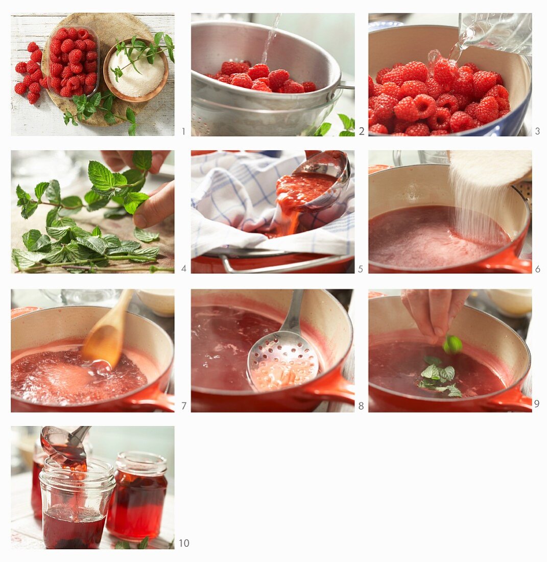 How to make raspberry jelly with mint